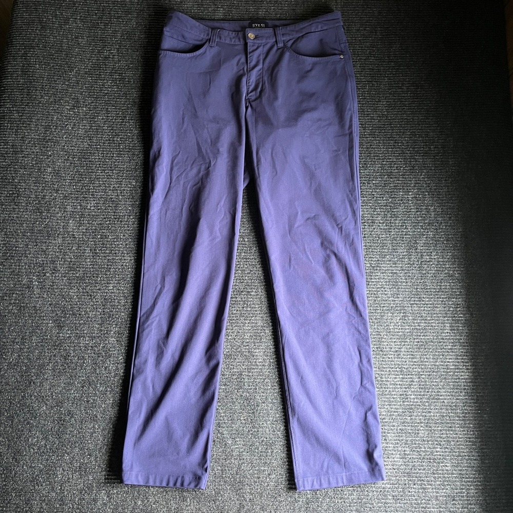 Rye 51 Voyager Pant Men 34 Navy Blue Technical Straight Leg Chino Trouser career
